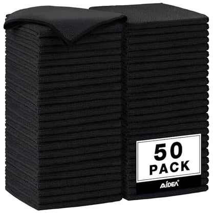 Microfiber Cleaning Cloth Black 50PK (50 Count)
