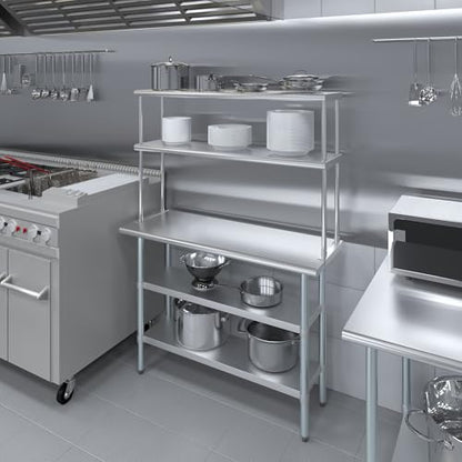 Stainless Steel Work Table with 2 Shelves