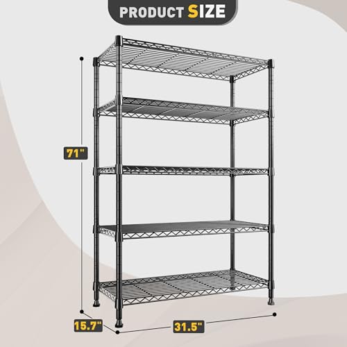 31.5" W 5 Tier Storage Shelves