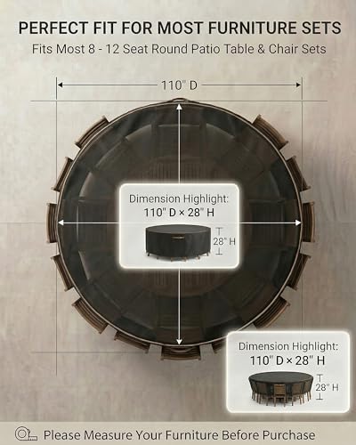Round Outdoor Patio Furniture Cover