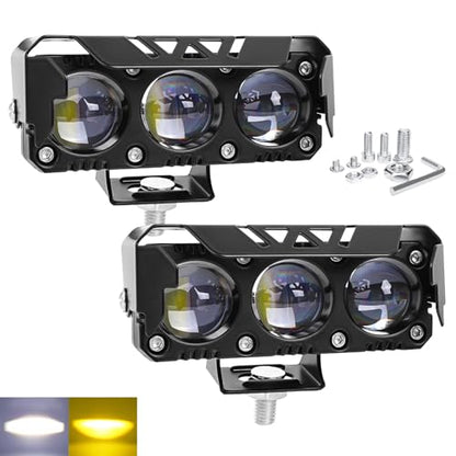Motorcycle Driving Lights Yellow White Dual Color 8