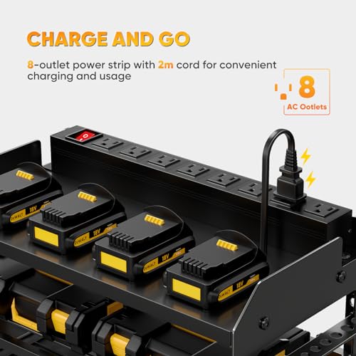 Power Tool Organizer Wall Mount with Charging Station