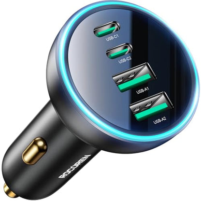 70W 4‑Port PD USB C Fast Car Charger Cigarette Lighter Adapter
