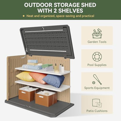 Outdoor Storage Cabinet 35 Cu.Ft 2 Shelves