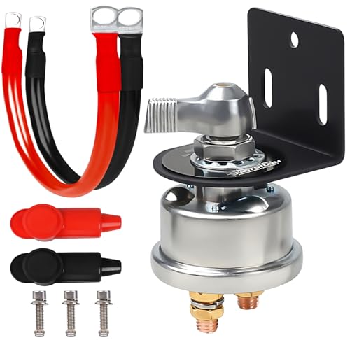 200A 12 48V High Current Master Battery Disconnect Switch Battery Power Cut Off Isolator Killer Switch with Face Plate for Car Vehicle RV Truck Boat Marine ATV