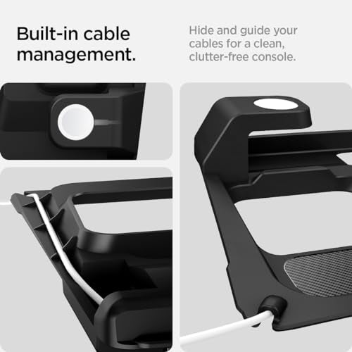 3-in-1 Organizer Mount for Tesla Model 3 Highland (Standard, Premium & Performance 2024/25/26) (Watch Charger Not Included) - Uses Wireless Charging Pad - Charge iPhone, AirPods, Apple Watch