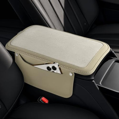 Car Leather Center Console Cover with 2 Storage Bags