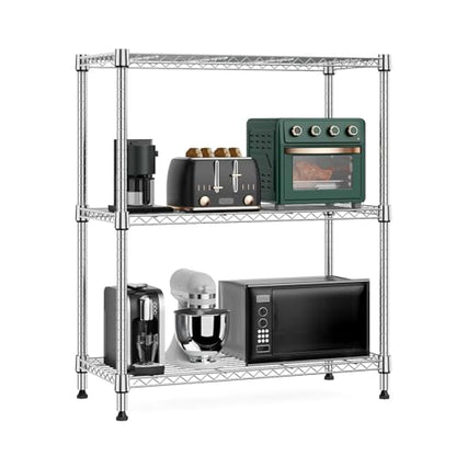 750 lbs 3 Tier Storage Rack Metal Wire Shelving Unit