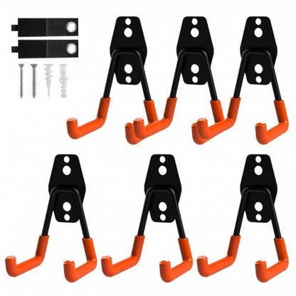 6 Pack Small Square Heavy Duty Garage Hooks (6 Count)