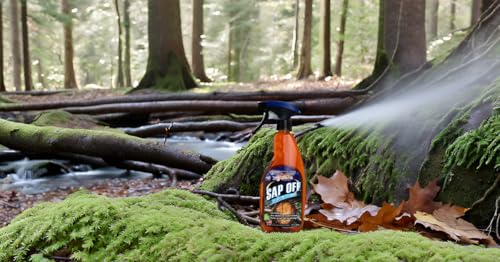Sap Off, Fast-Acting Sap, Pine Tar & Bug Remover Spray, 16 Fl Oz, Non-Abrasive Formula Safe for Paint, Glass & Plastic, Removes Dried-On Sap, Tar, and Bug Residue Quickly (22 Fl Oz)