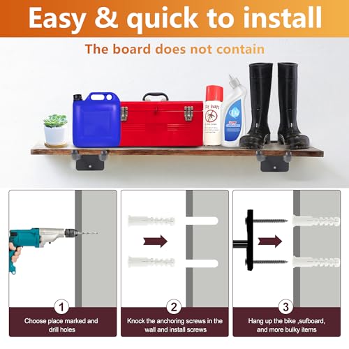 2 Pack Steel Wall Mount Double Garage Storage Hooks (2 Count)