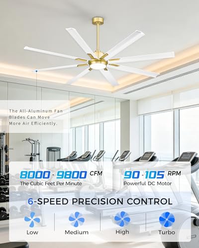 72 Inch Large Ceiling Fan with Light
