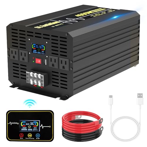4000W Pure Sine Wave Power Inverter 12V DC to 120V AC 60HZ with LCD Display