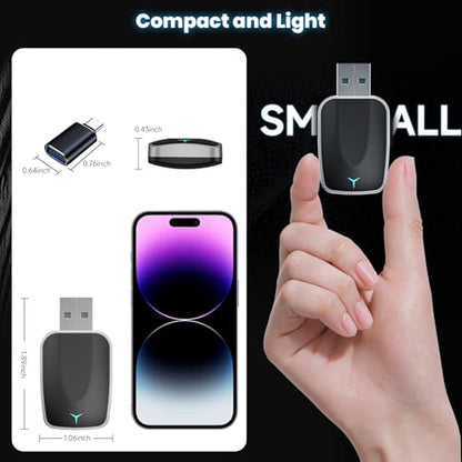 Mini Wireless CarPlay Adapter for iPhone 2025 Upgraded