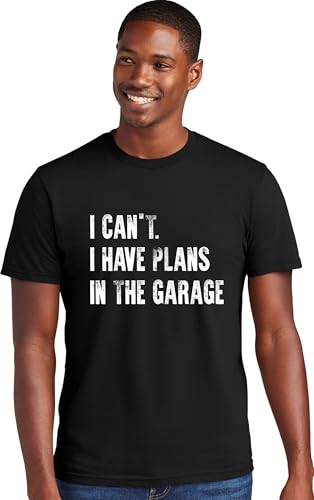 3X Large Black Mens I Can't I Have Plans in The Garage Funny Dad Gift Deluxe Soft T