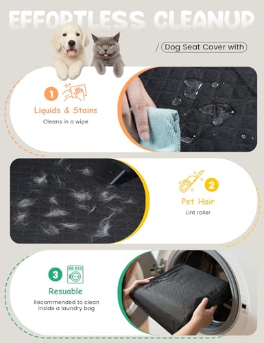 Dog Car Seat Cover for Back Seat with Hard Bottom for Truck XL