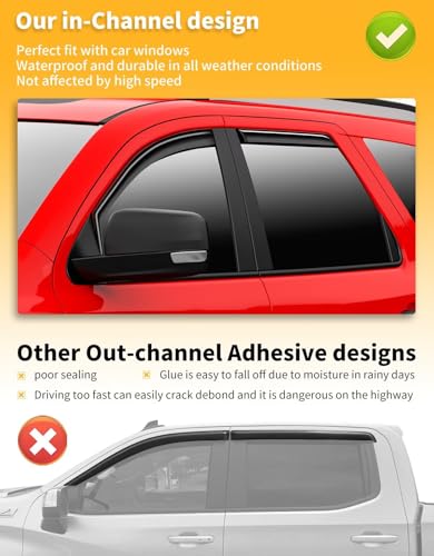 in Channel Window Visors Rain Guards for Dodge Durango 2011 (4 Count)