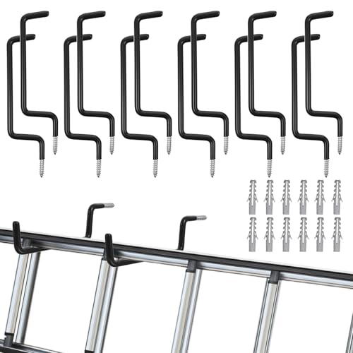 12 Pcs Heavy Duty Black Ladder Hooks (12 Count)