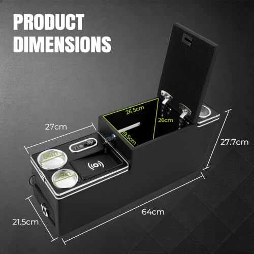 Update Upgraded Universal Center Console Between Seat Organizer with Wireless Charging