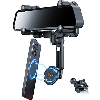 Car Rearview Mirror Magnetic Phone Mount Holder for MagSafe