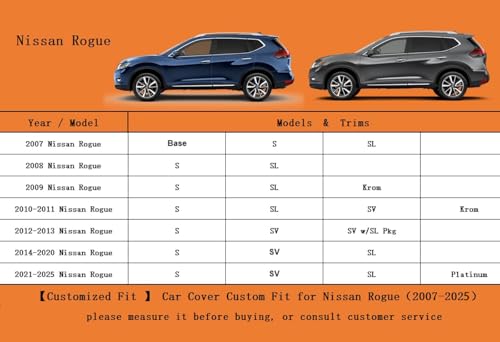 6 Layers Waterproof SUV Car Cover for Nissan Rogue 2007
