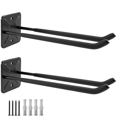 2 Pack Metal Wall Mount Garage Double Storage Hooks (2 Count)
