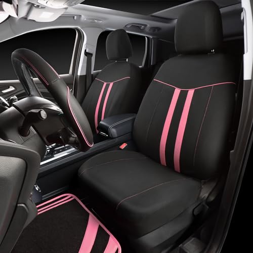 Car Seat Covers Full Set for Women Girls with Waterproof Car Floor Mats