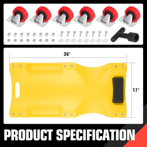 36" L X 17" W x 4.25" H Vehicle Repair Low Profile Automotive Creeper w