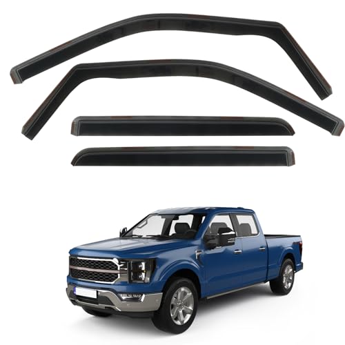 4 PCS in Channel Rain Guards Fit for 2021 2022 2023 2024 2025 2026 Ford F150 SuperCrew (4 Count)