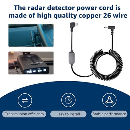 USB C to DC3.5 Radar Detector Power Cable for Cobra Uniden Whistler