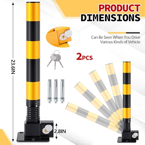 2 Pcs Spring Parking Post Barrier (2 Count)