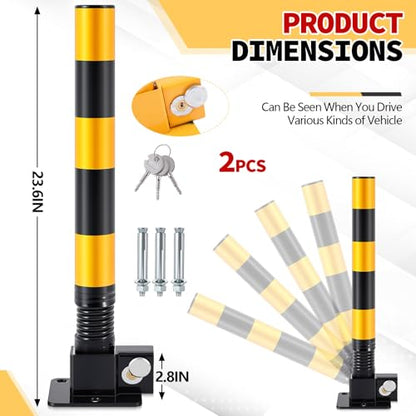 2 Pcs Spring Parking Post Barrier (2 Count)