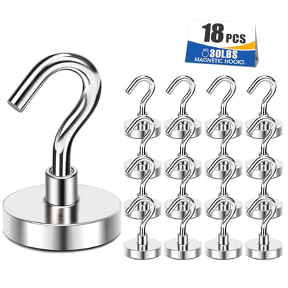 Magnetic Hooks 30lbs Strong Magnets Hook 18 Pack