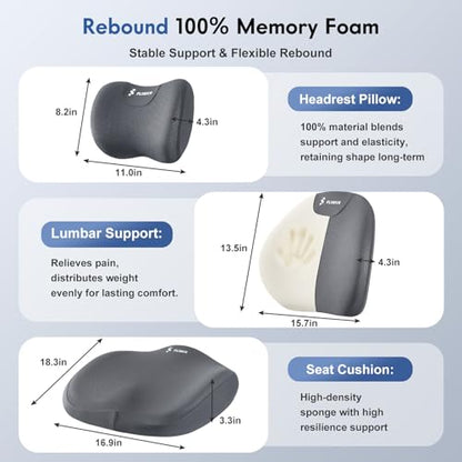 Seat Cushion and Lumbar Support Pillow for Office Chair Car
