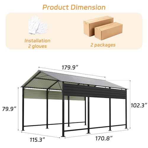 10x15 FT Metal Carport