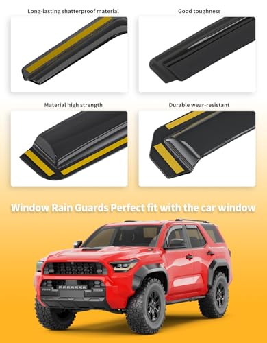in Channel Window Visors Rain Guards for Toyota 4Runner 2025 (4 Count)