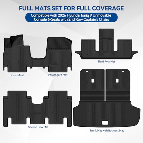 Custom Fit Floor Mats for 2026 Hyundai Ioniq 9 6