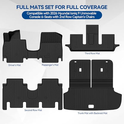 Custom Fit Floor Mats for 2026 Hyundai Ioniq 9 6