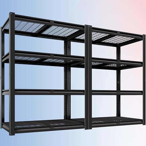 40" W Heavy Duty Garage Shelving 2200 LBS 4 Tier Storage Shelves (2 Count)