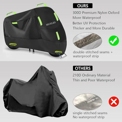 Motorcycle Cover Waterproof Outdoor for 108" Touring Cruiser