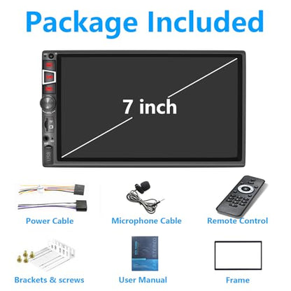 Double Din Car Stereo Compatible with Wireless Carplay&Android Auto&Mirror Link