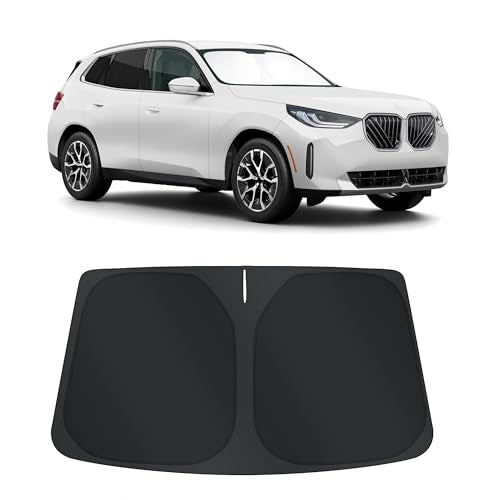 Sun Shade for BMW X3 2025 2026 Accessories Windshield Sun Shade Window Shade UV Rays Protection Sun Visor Cover with Steering Wheel Sunshade Storage Bag