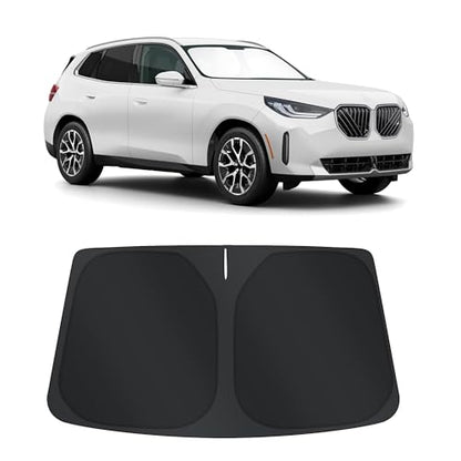 Sun Shade for BMW X3 2025 2026 Accessories Windshield Sun Shade Window Shade UV Rays Protection Sun Visor Cover with Steering Wheel Sunshade Storage Bag