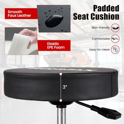 Rolling Mechanic Stool with Padded Seat