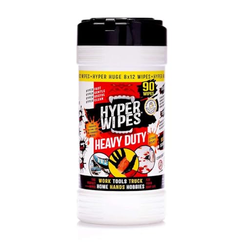 Hyper Wipes 1 Pack Heavy Duty Hand & Tool Cleaning Wipes (90 Count)