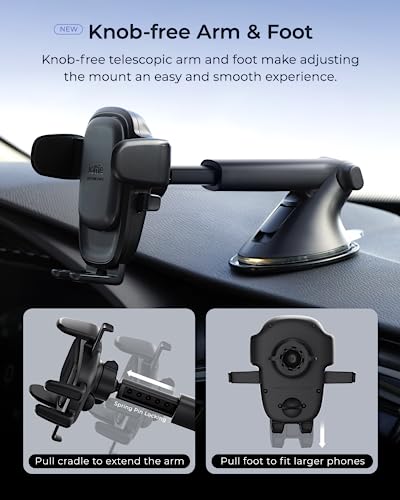 Easy One Touch Advanced Universal Car Mount Dashboard & Windshield Suction Cup Phone Holder for iPhone