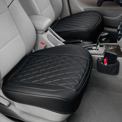 2 Pack Leather Front Car Seat Bottom Covers Black (2 Count)