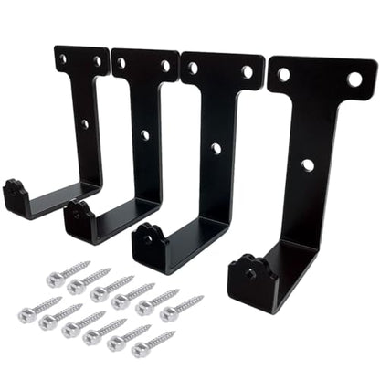 4 PCS black heavy duty metal flat j hooks for hanging 320 lbs (4 Count)