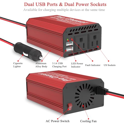 400W Power Inverters for Vehicles DC 12v to AC 110v Car Inverter