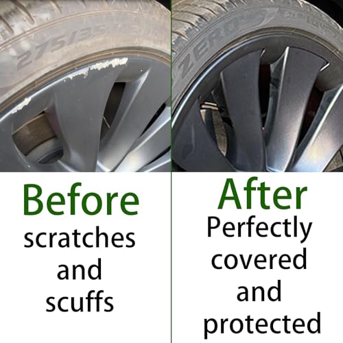 for Tesla Model Y 21 Inch Wheel Rim Protector Hubcaps Uberturbine Wheels Rim Cover Tire Trim Rings Gunpowder 4Pcs Model Y Accessories (4 Count)